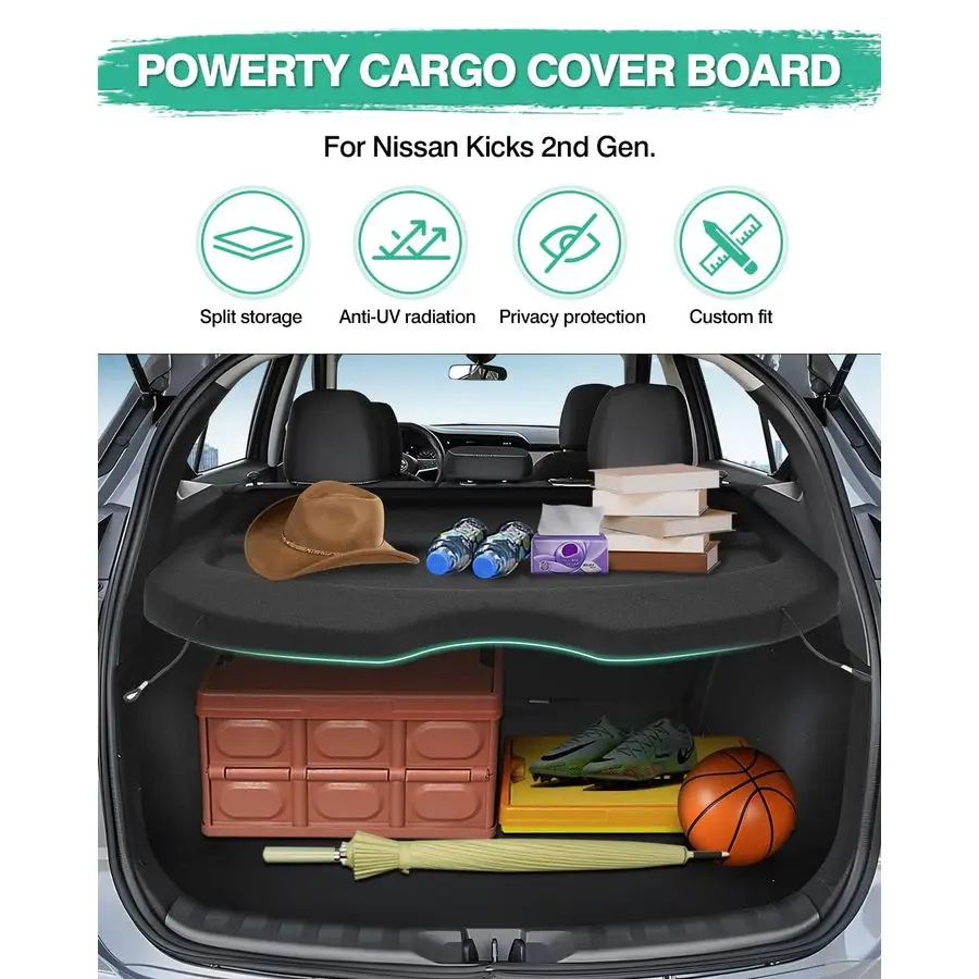 2018-2024年式 日産 キックス用 カーゴカバー トランクカバー カーゴカバーボード トランクセキュリティシールド シェード 2018-2024年式 キックス アクセサリー