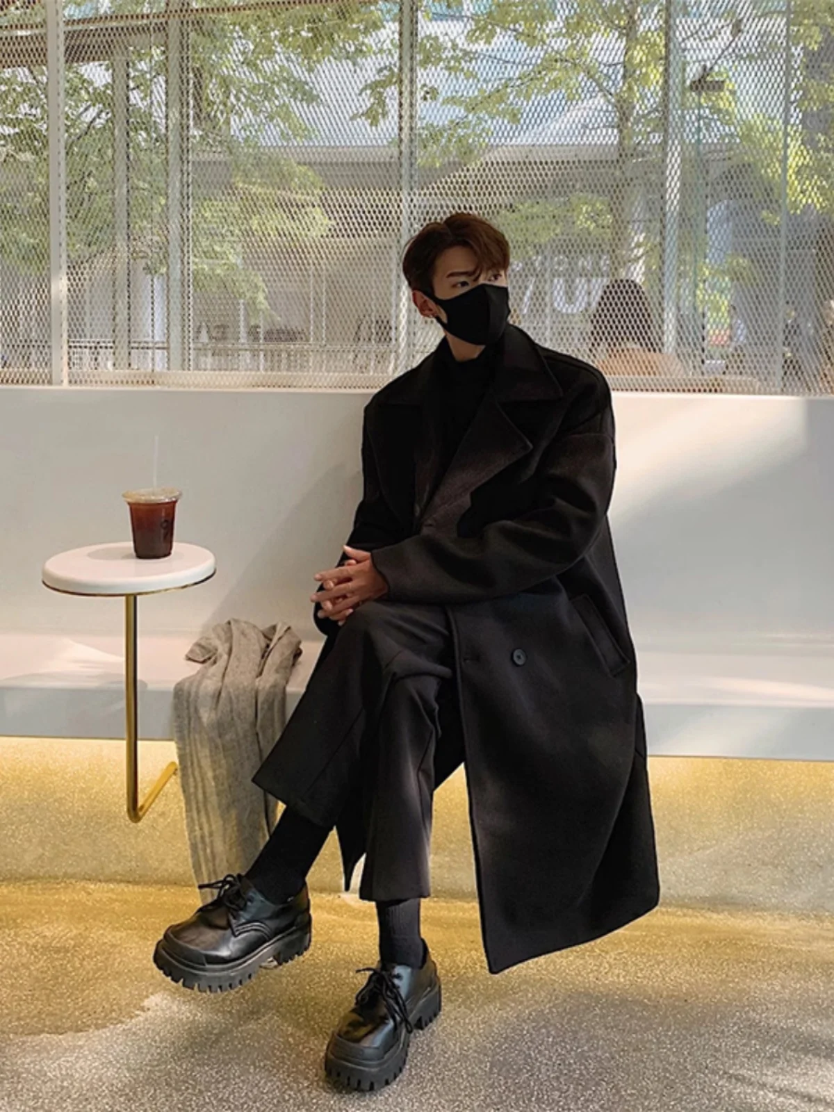 

Men's Autumn Winter Woolen Pants Sli Haome Casual Trousers Faionable Brand Boots Matching Pants Slim Fit Elas...