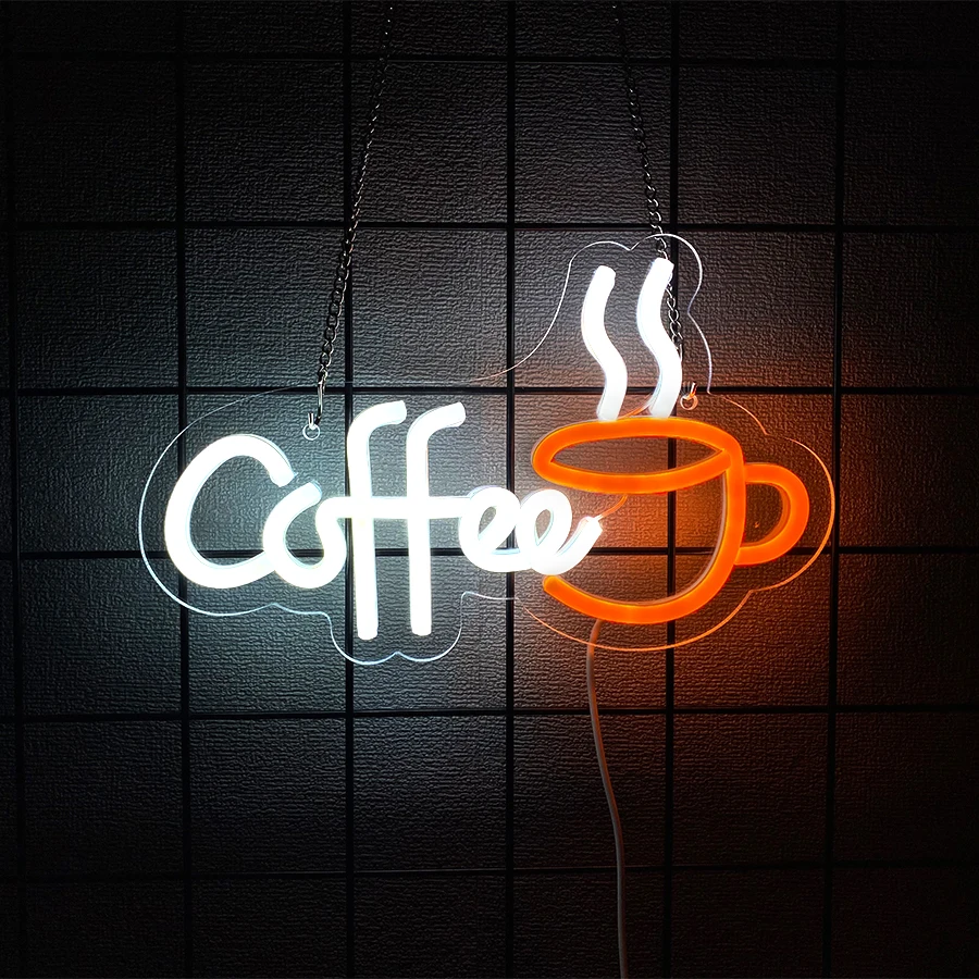 

Coffee Neon Sign, Coffee Cup Led Sign Usb Power Supply Light, Suitable For Coffee Shop Business Decor, Coffee Lovers Gifts.