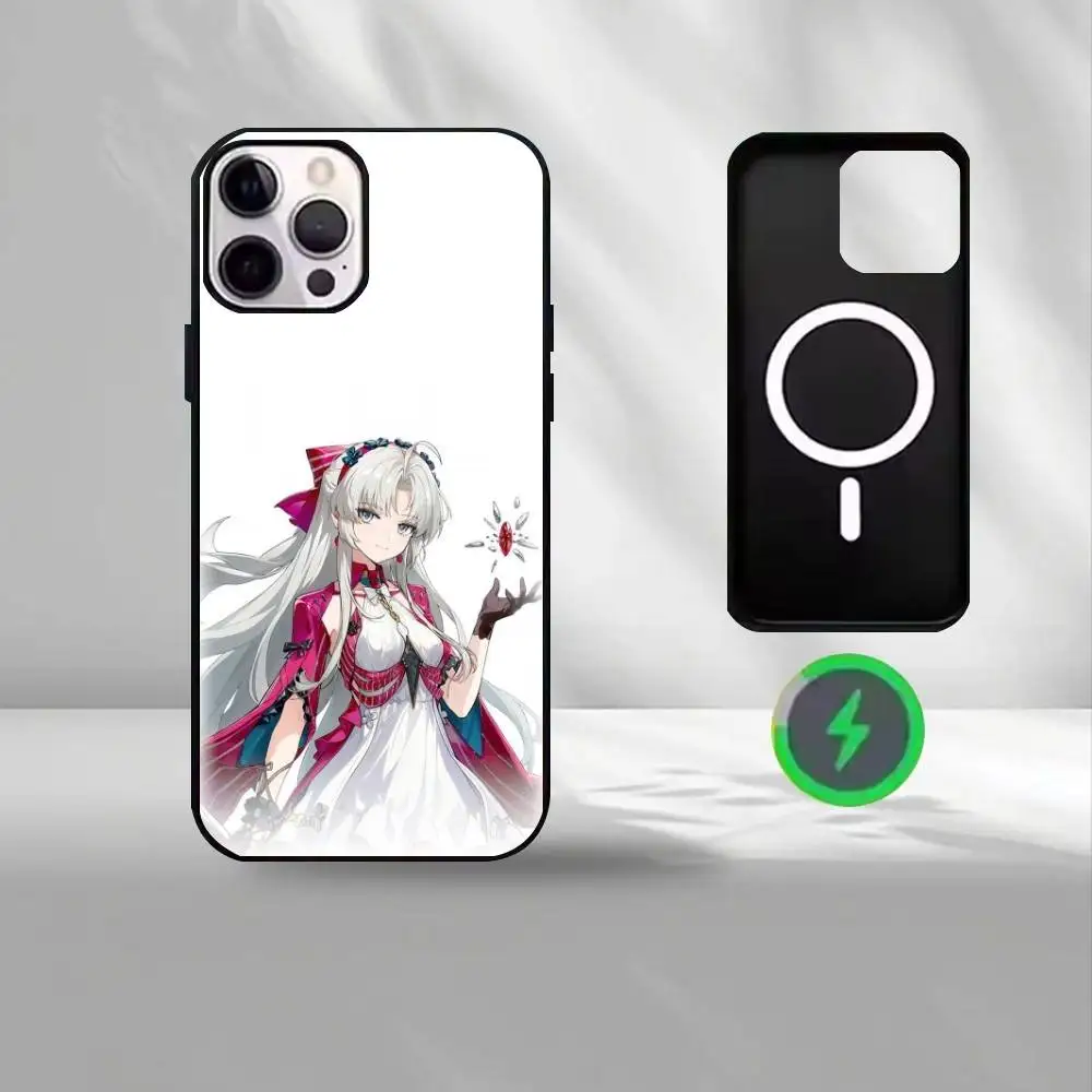 Casing Ponsel Wuthering Waves Carlotta Untuk iPhone17,16,15,14,13,12,11 Plus, Casing pelindung pengisian daya nirkabel, soft cover