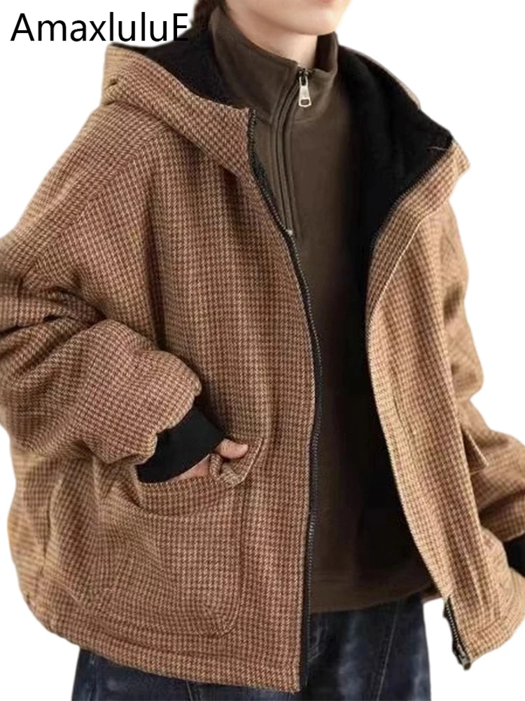 

Amax LuluE зимние корейские модные двусторонние шубы женские свободные винтажные повседневные утепленные куртки женская классическая теплая верхняя одежда