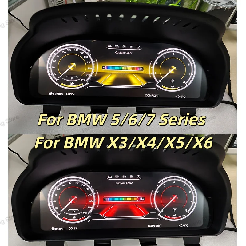 12.3'' LCD Digital Instrument Cluster For BMW 5 6 7 Series X3 X4 X5 X6 F10 F01 F02 F25 F15 CarPlay Dashboard Virtual Cockpit