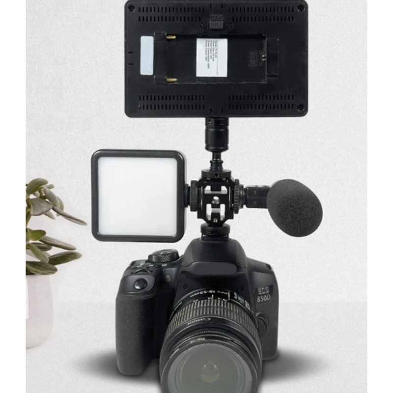 Triple Hot Shoe Mount Adapter Bracket Stand Holder For DSLR Camera For LED Video Microphone Flash Light