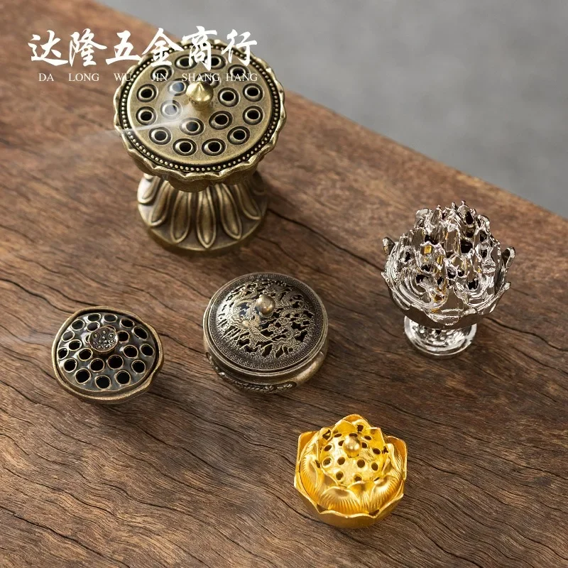 1PC Retro opper Incense Burner Twelve Zodiac Signs Burner Brass Incense Holder With Cover Sandalwood Cense Buddhism Home Decor