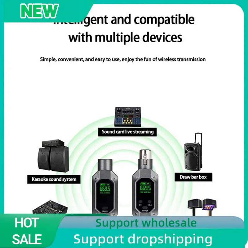 

Solid Microphone Wireless System Transmitter Receiver 1 With 2 Use For Wired Dynamic Microphone UHF Wireless Adapter Easy To Use