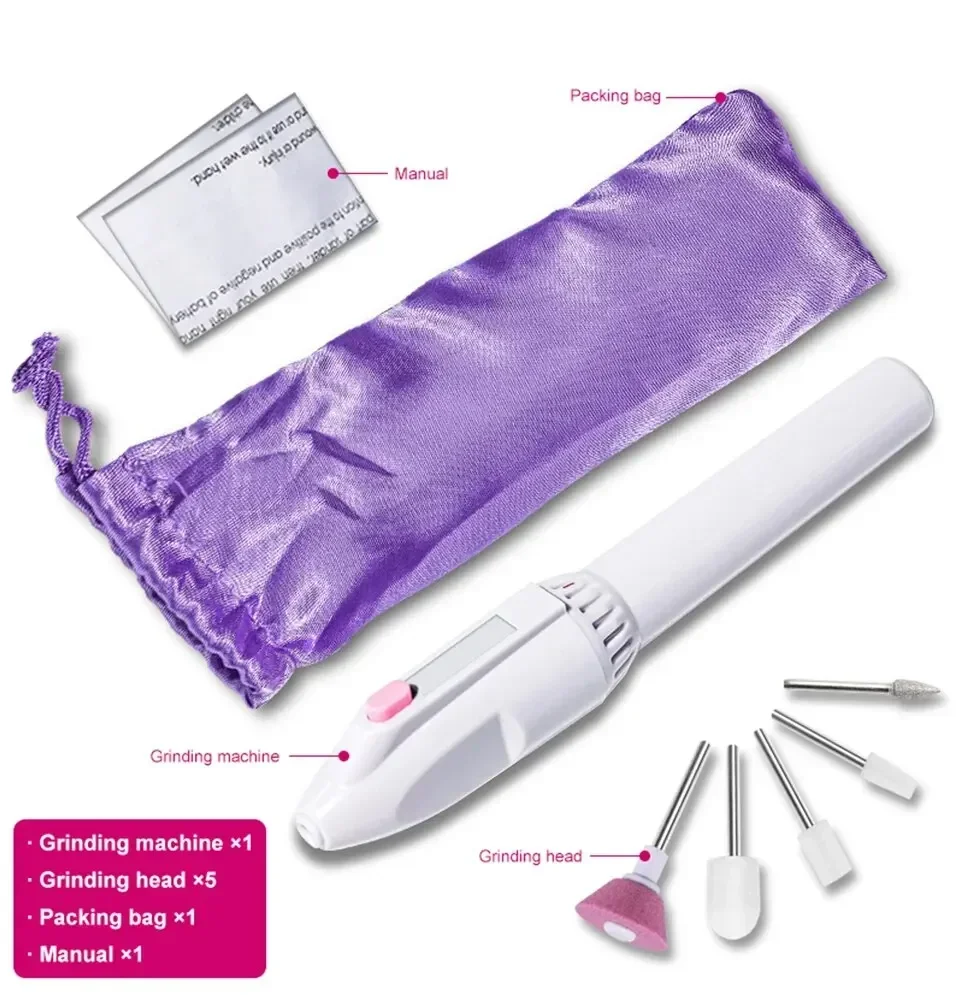 Mini Electric Nail Drill Kit Manicure Pedicure Grinding Polishing Nail Art Sanding File Pen Tools Machine Drill Uñas Profesional