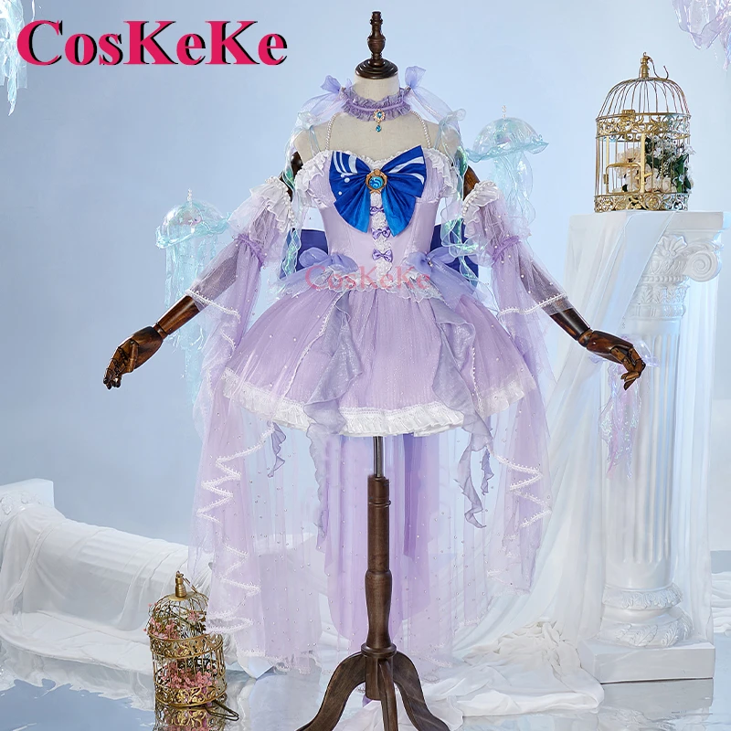 CosKeKe Sangonomiya Kokomi Cosplay Anime Game Genshin Impact Costume Gorgeous Sweet Wedding Dress Halloween Role Play Clothing