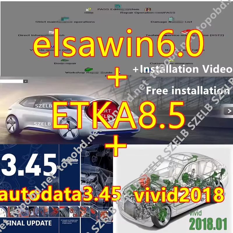 

Etka 8.5 with Elsawi 6.0 Newest Repair Software+autodata3.45+vivid2018Atris Technik Europe auto repair software 4 in 1 Free hel