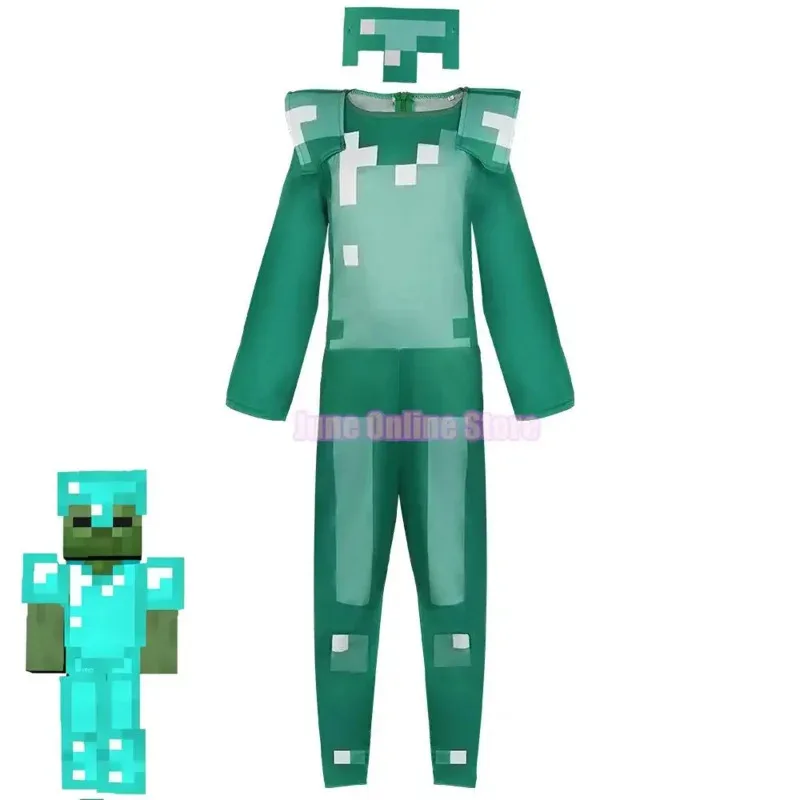 Juegos de Purim, el mejor regalo para niños, armadura de diamante, personaje del juego Alex, conjunto de Cosplay de Steve, disfraces de Halloween para niños LR6290b;4.f'7;j,3'