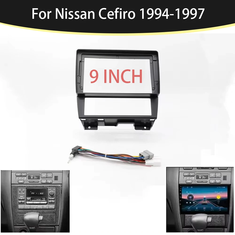 

9 Inch Car Frame Fascia Adapter Decoder Android Radio Dash Fitting Panel Kit For Nissan Cefiro 1994-1997