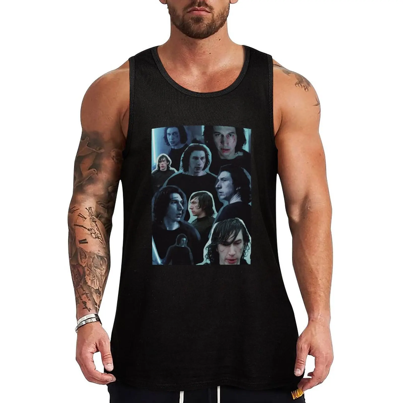 Adam Driver as Ben Solo Collage Edit Tank Top Performance Stretch Tank Top Athletic Workout Wear