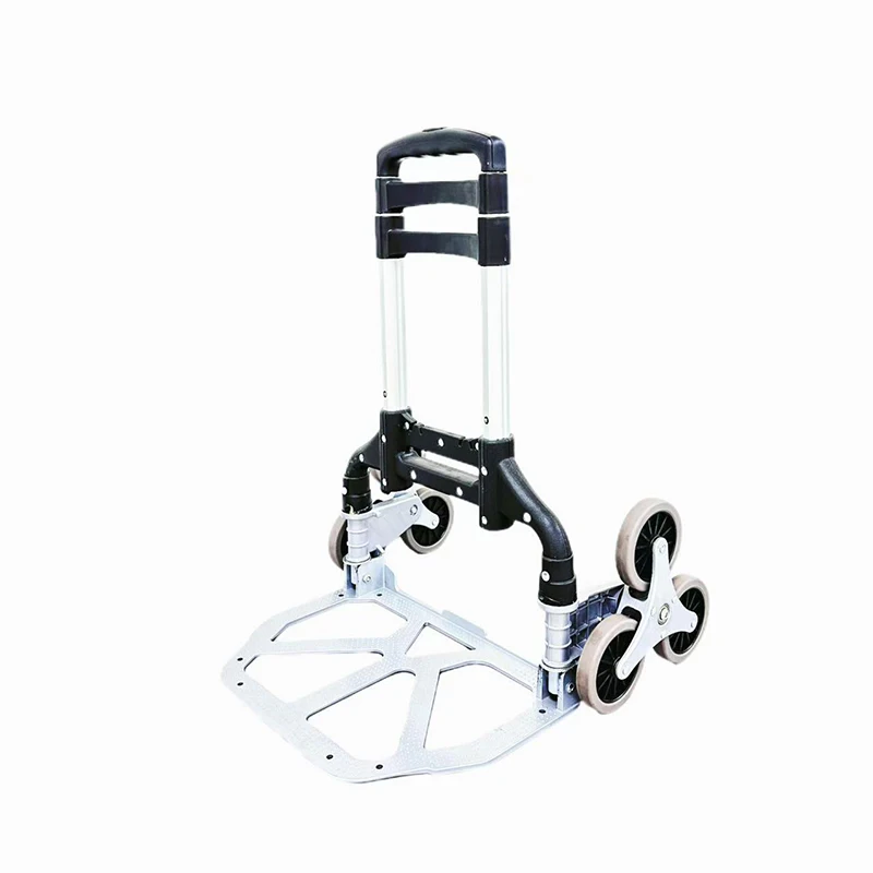 90s 6 Crystal Wheel Stair Climb Shopping Trolley Cart Hand Carts & Trolley Portable Folding Cart Easy to Moving for Elderly