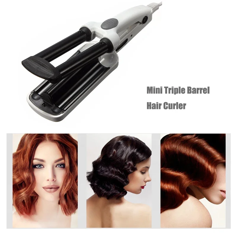 Mini Triple Barrel Hair Curler Professional Curling Iron Ceramic Curling Salon Waver Styling Wave Roller Hair Hair Iron Electric