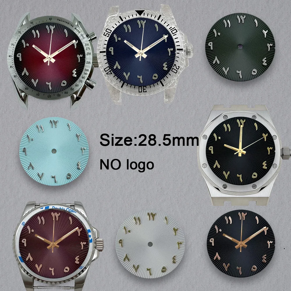 No Logo 28.5mm Arabic Numeral Dial For NH35 Movement No Luminous Custom Logo Watch Dials Hands Accessories Repair Tools