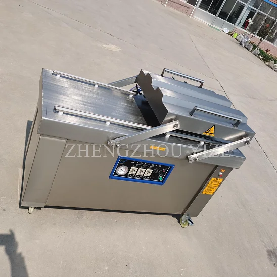 Máquina de embalagem a vácuo de barra dupla, embalagem a vácuo de carne vertical de grãos, câmara única, automática, máquina de embalagem a vácuo para arroz