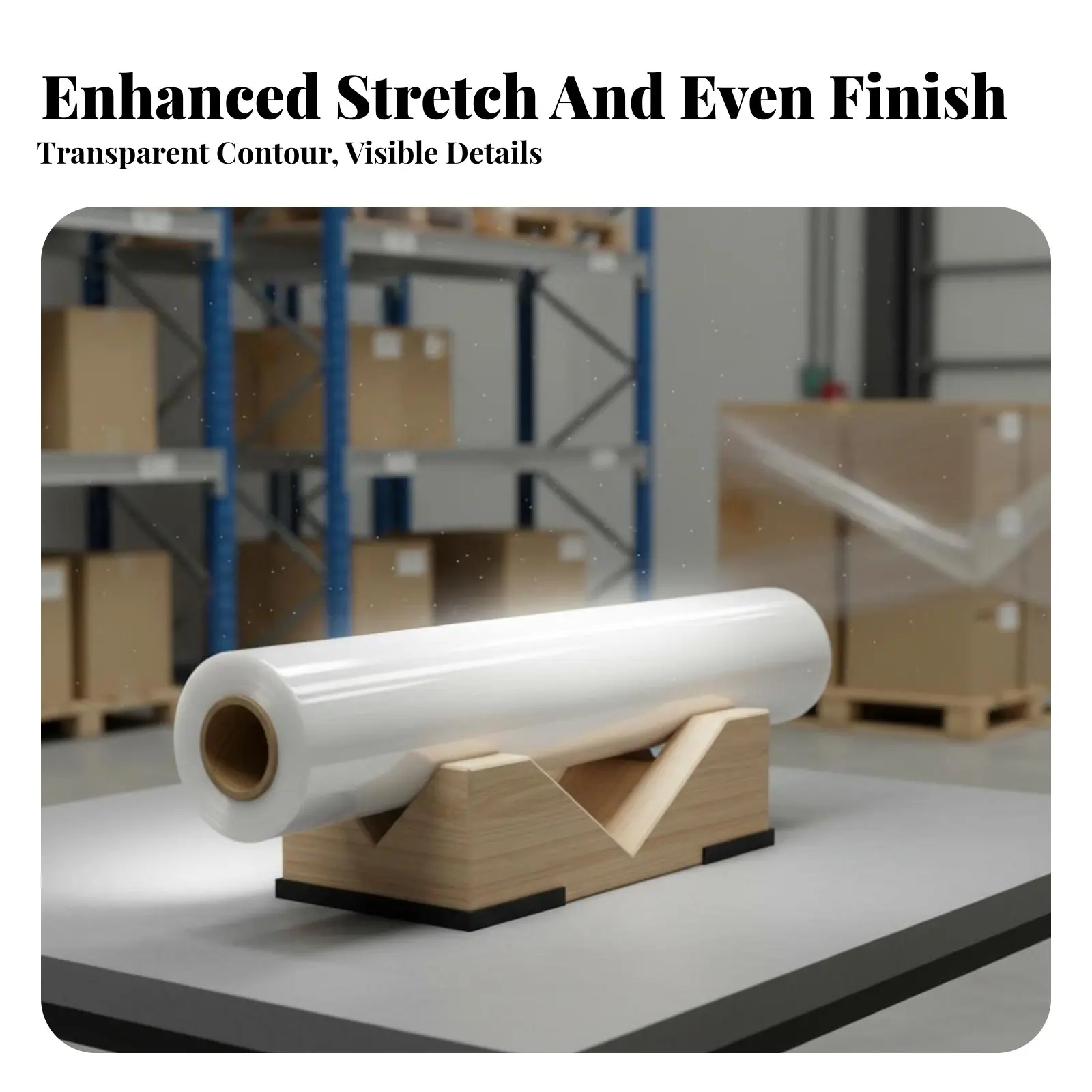 Stretch Wrap Film High Elasticity Professional Plastic Wrap Transparent PE Film Moisture & Particles Resistant Puncture