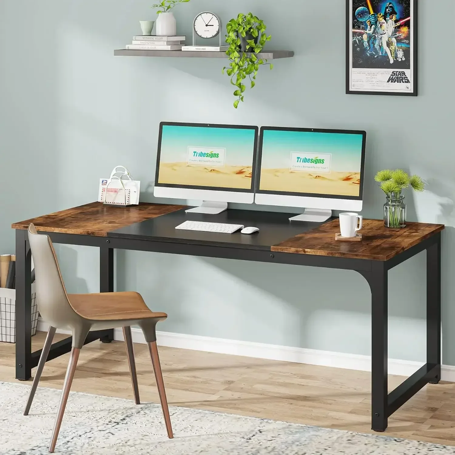 Modern Computer Desk, 63 x 31.5 inch Large Office Desk Computer Table Study Writing Desk Workstation for Home Office