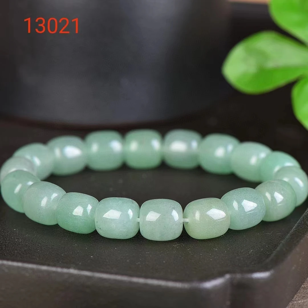 Aventurine Jade Apple Beads Hand Chain Natural Green Stone Bracelet Womens Elastic Bangle Jewelry Stylish Gemstone Accessories