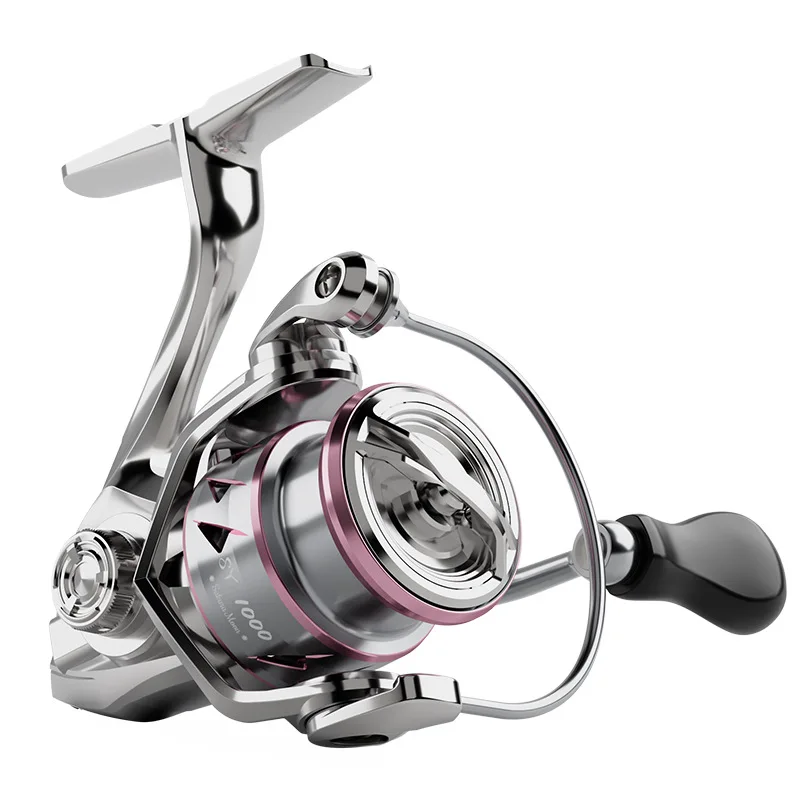 Pesca Carrete De Pesca - Carbon Micro Spinning Reel, 5.2:1 Gear Ratio, Electroplated, Lure Fishing Line Wheel, Fishing Reel