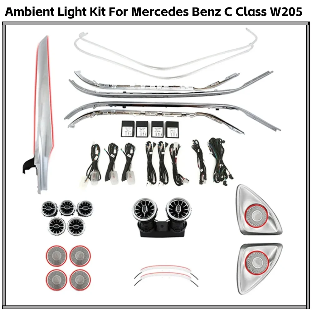 

Symphomy LED GLC X253 Внутреннее освещение автомобиля для Mercedes Benz C Class W205 Атмосферная полоса Аксессуары Обновление