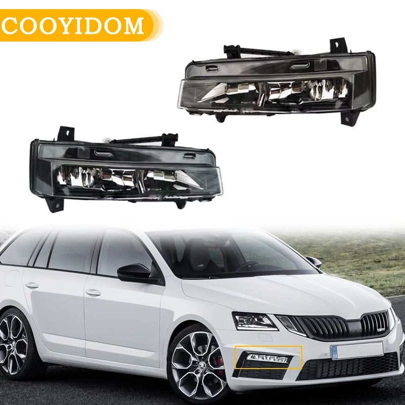 Reflektor do Skoda Octavia A7 Sedan RS Combi RS 2013 2014 2015 2016 2017 Przednie światła do jazdy dziennej DRL Światło przeciwmgielne Światło przeciwmgielne