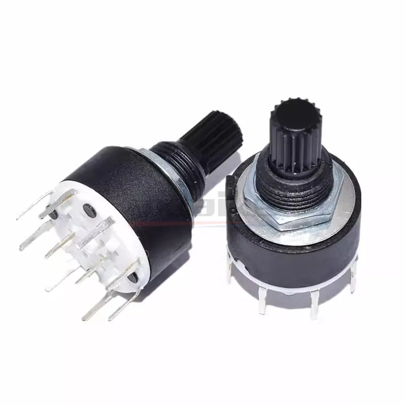 2PCS SR16 RS16 Diameter 16mm Rotary Band Switch 2 Pole 3 4 Position 1 Pole 5 6 8 Position Handle Length 15MM Plastic