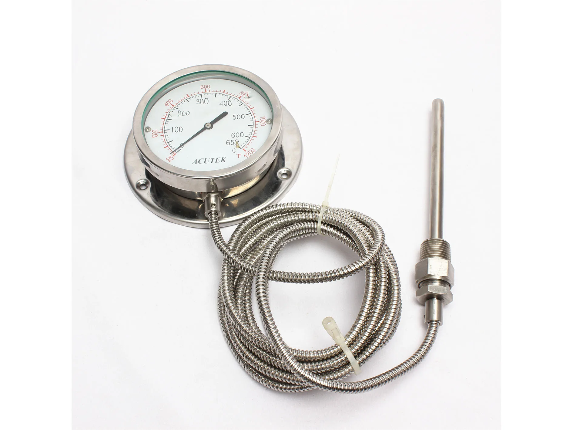 

Stainless steel pressure type thermometer remote transmission thermometer 304 capillary tube