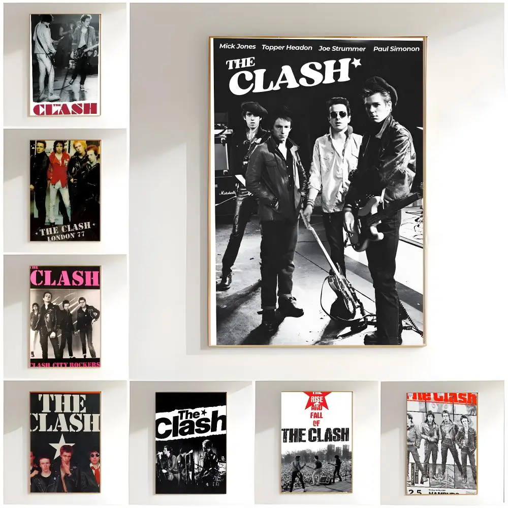punk band t-the clash Poster Classic Wall Art  Home Decor  Peel and Stick Unframed