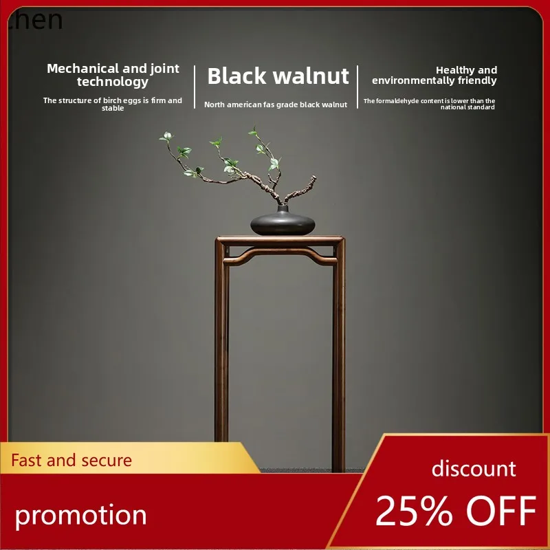 

HT new Chinese solid wood flower stand flower table living room balcony shelf flower pot stand wooden decorative floor type