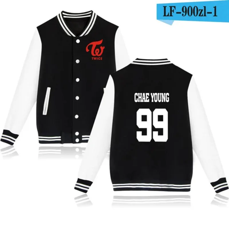 TWICE Baseball Jacket Coat Fleece Letters Printed Sweatshirt Hoodies Pullover Long Sleeve Tracksuit Tops k pop Clothes 1