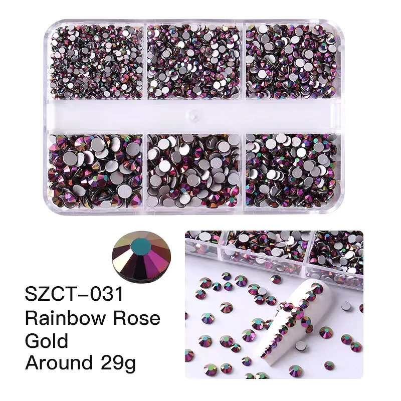 1Box zufällige Nägel Strass steine flache Rückseite Kristall unregelmäßigen Diamant 3d Nail Art Dekorationen Dekoration Charms Schmuck Perle