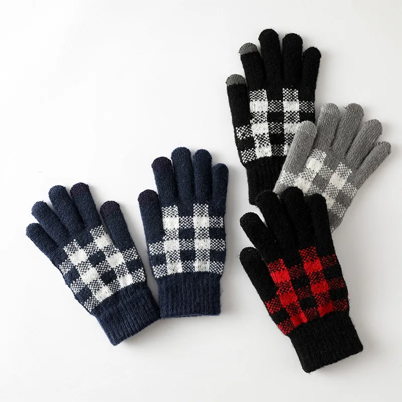 New Winter Gloves Outdoor Knitted Men's and Women's Bicycles  Touch Screen  Student Cold-proof and Warm Gloves