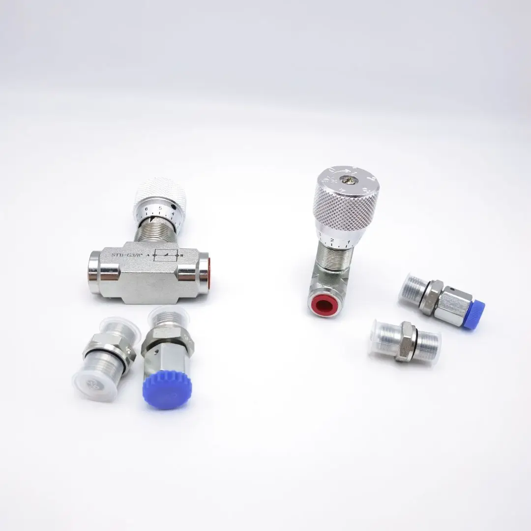 Image of Bidirektionales hydraulisches Einschränkventil der Flow Control STB-G3/8 M16*L10/L08 STB-G1/4 + L06-Stecker