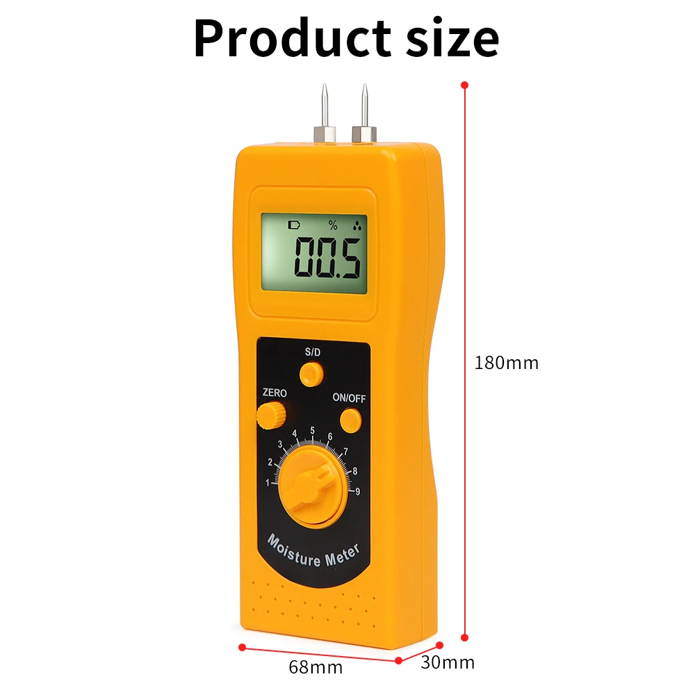 Imagem -03 - Portátil Meat Moisture Meter Analisador de Umidade de Madeira Papelão Concreto Papel Porco Carne Pato Frango Bacon Dm300r
