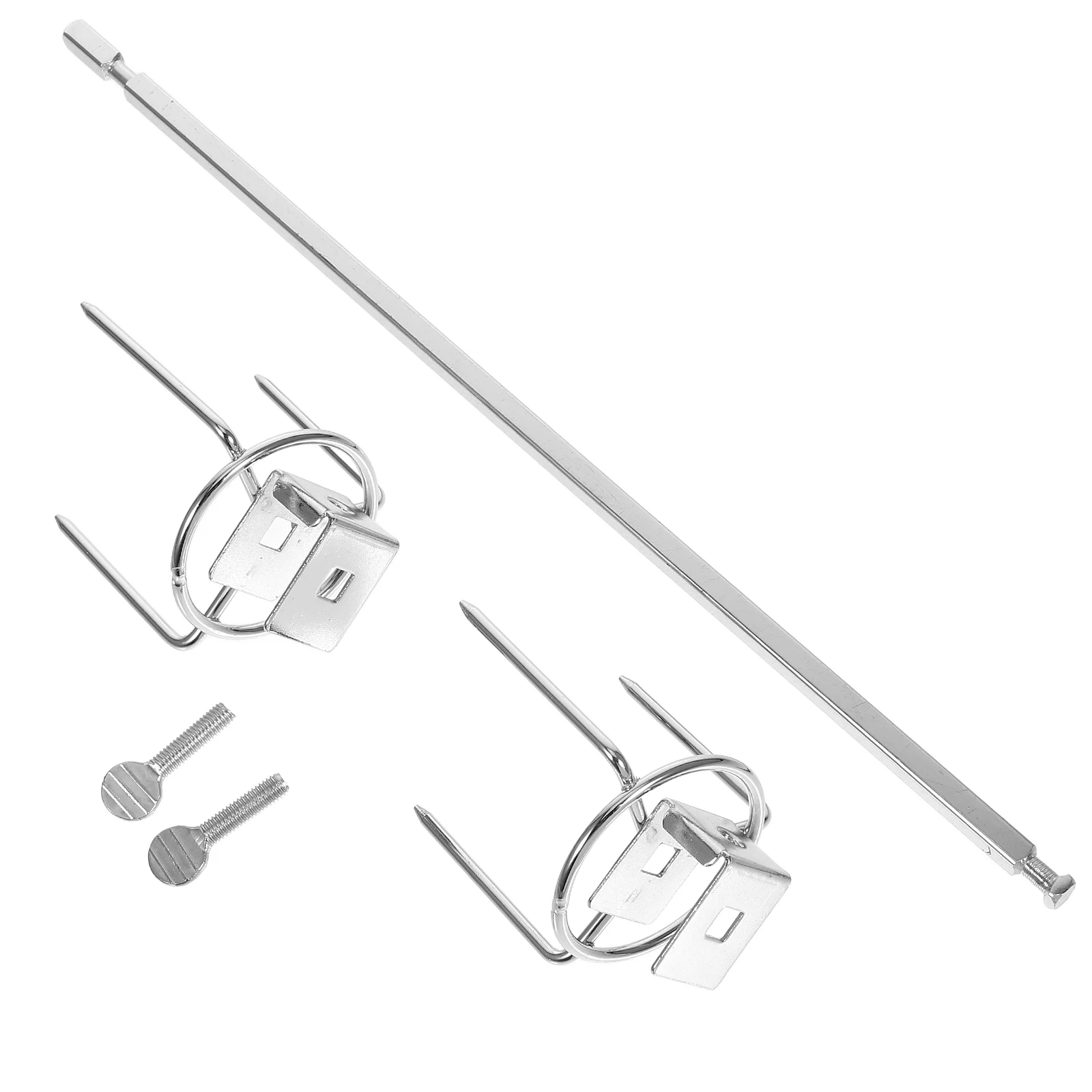 

1 set Chicken Rack Stainless Steel Rotating Grill Forks BBQ Kitchen Tools Roast Meat Turkey Fork Food Grilling Accessories