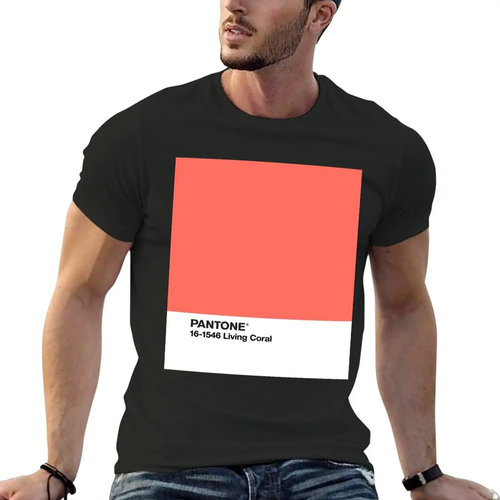 Pantone 16-1546 Living Coral T-Shirt basketball graphic tees Blouse heavyweight t shirts for men