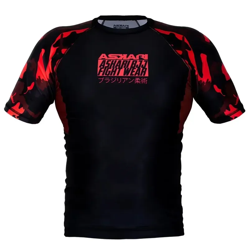 3D Printed Casual Short Sleeve ASKARI Men's 2026 Fitness T-Shirt Breathable Mesh Sports Tees Outdoor Training Boxing Fighting
