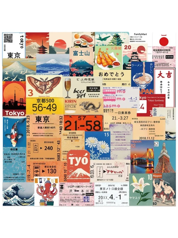 Autocollant adhésif en PVC avec taches japonaises, 10/30/50 pièces, décoration esthétique pour enfants, Scrapbooking, fournitures scolaires, DIY bricolage