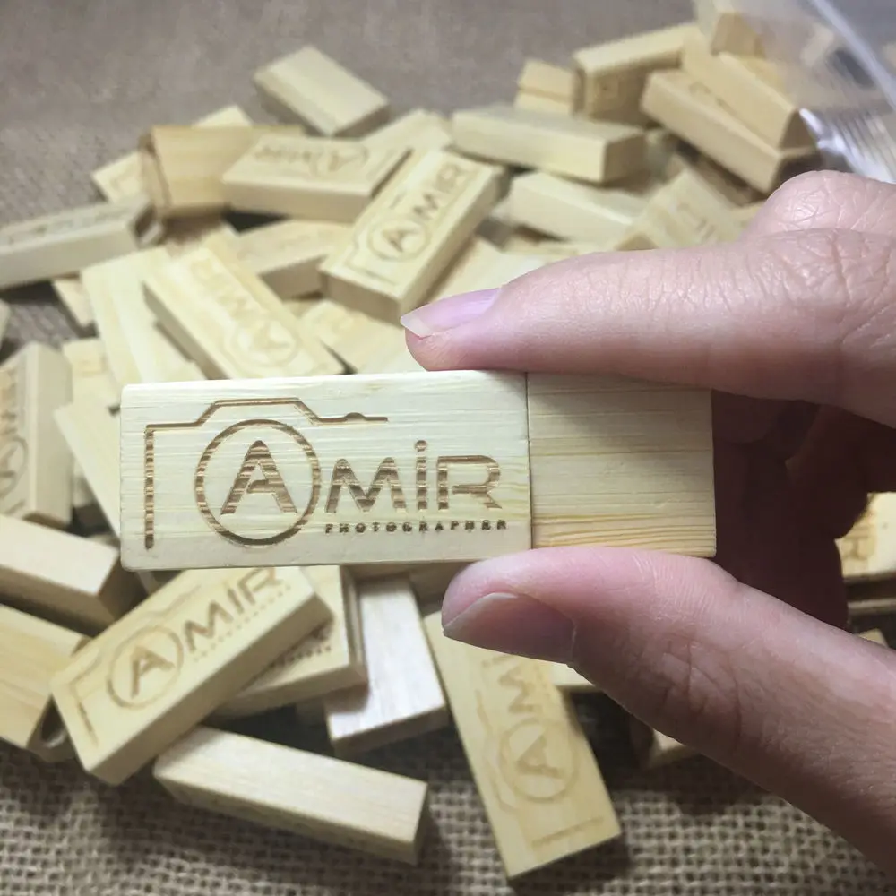 (10 قطعة شعار مجاني) صندوق خشبي USB3.0 محرك فلاش 64 جيجابايت التصوير هدية يو القرص 32 جيجابايت 16 جيجابايت محركات القلم 8 جيجابايت عصا الذاكرة الشخصية