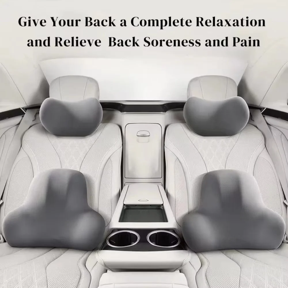 Car Neck Pillow Memory Foam Protective Lumbar Support Backrest Relieves Pressure Breathable Car Headrest Pillow Car Assesories