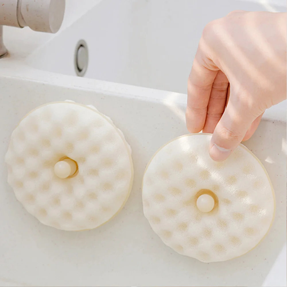 6/8 قطعة مجموعة إسفنجة غسل الأطباق مع كوب شفط على الوجهين قماش الأطباق إسفنجة فائقة الامتصاص لتنظيف المطبخ