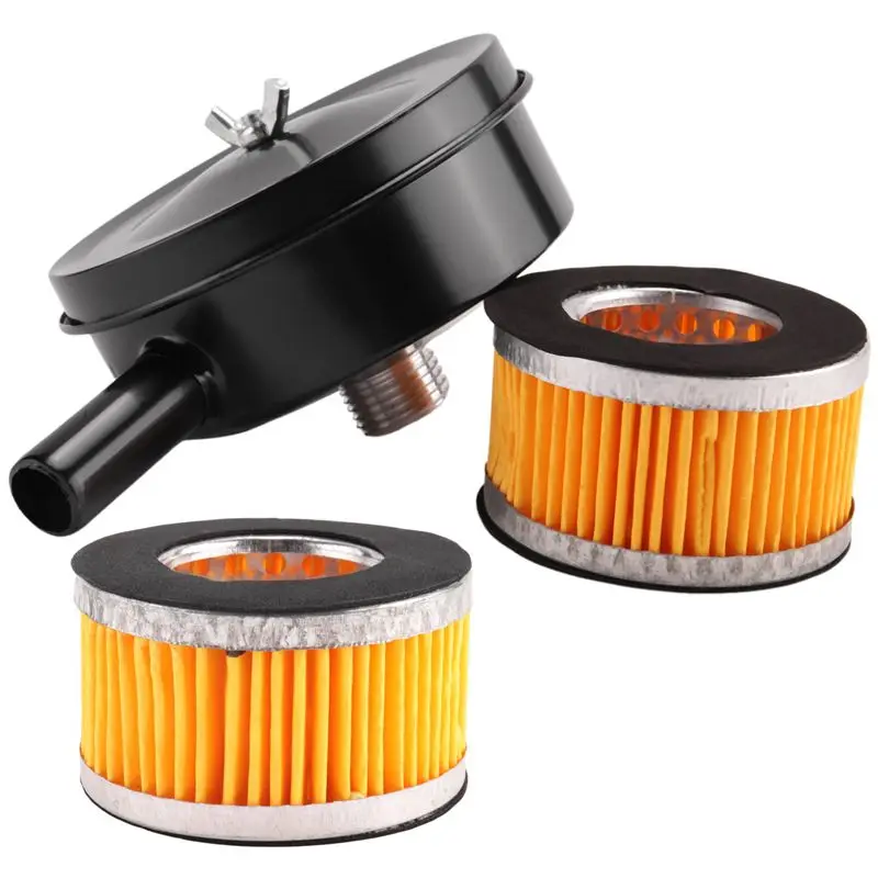 ABWZ-Air Compressor Intake Muffler 20Mm Thread Metal, With 2Pc Spare Filter For Admitting Port Pneumatic Parts