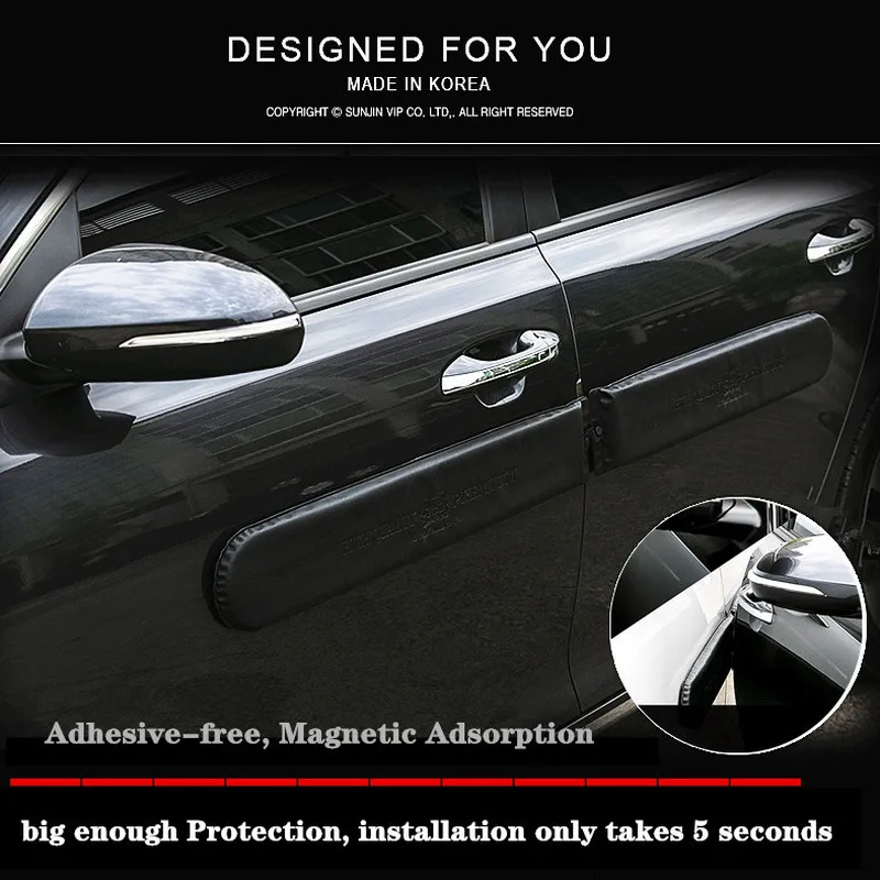 Car Door Protector Strip Body Side Anti-Collision Anti-scratch Pad Adhesive-Free/Magnetic Decorative Protection Car Sticker