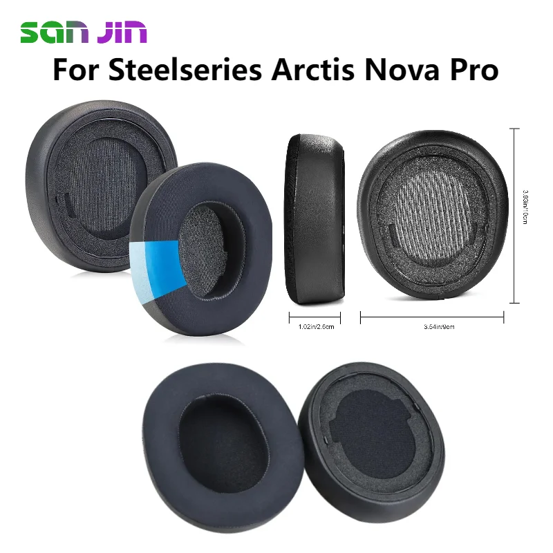 

1 Pair Replacement Ear Pads For Steelseries Arctis Nova Pro Headphones Softer Protein Leather Earpads