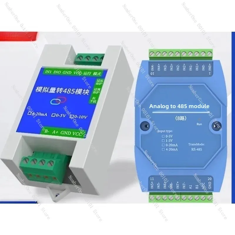 

USB-модуль преобразования аналоговых сигналов в RS485, вход 4-20 мА, 0-5В, 10В, Modbus RTU для промышленного сбора данных