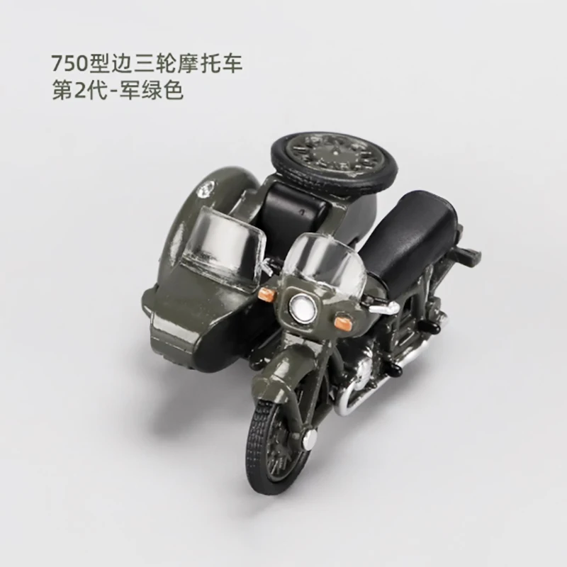 Diecast escala 1:64 liga clássico 750 motocicleta com modelo sidecar produto acabado simulação brinquedo coleção modelo estático