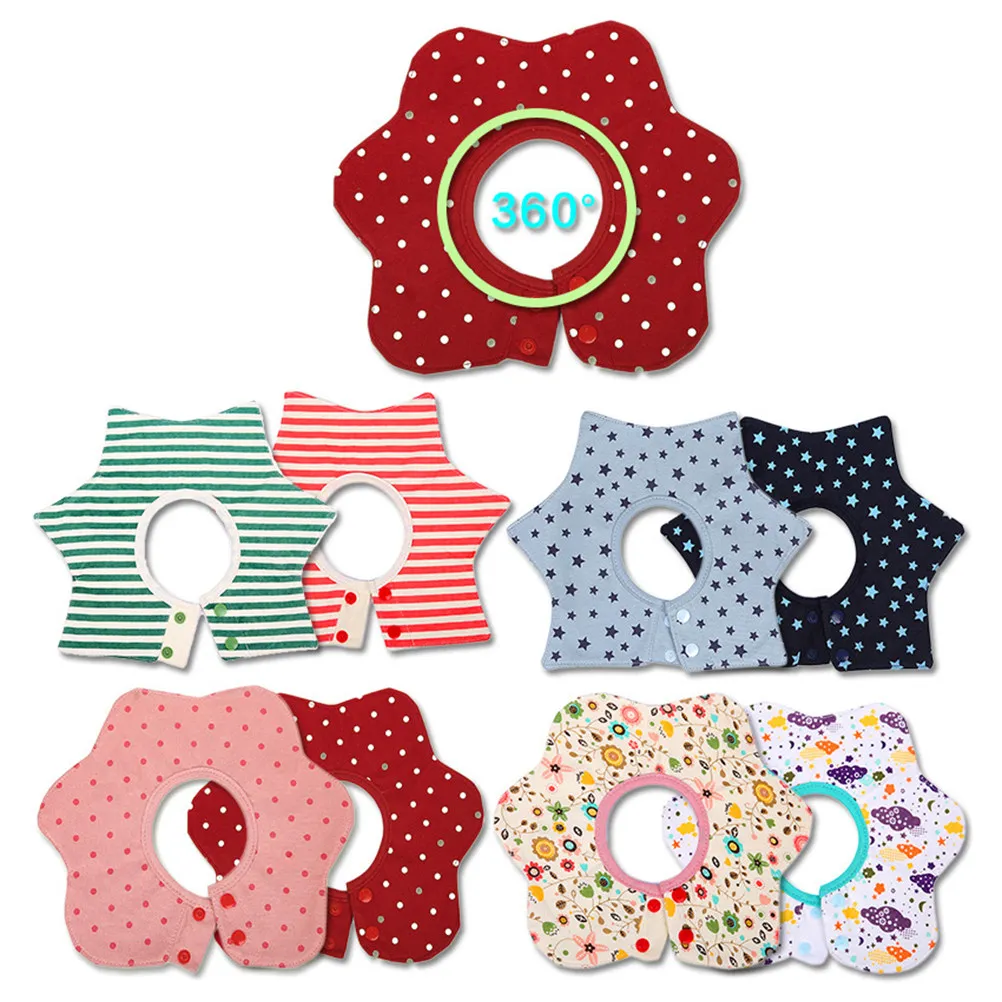 

Waterproof Baby Bibs Drool Bibs Organic Cotton Multi-Layer Absorbent Front Polyester Fleece Back Keeps Baby Dry Easy Clean Red