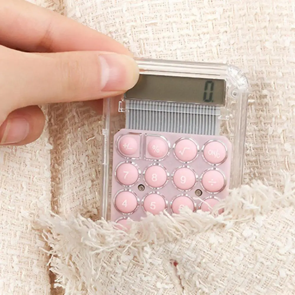 미니 휴대용 포켓 계산기, 여행용 미니 계산기, LCD 디스플레이, 큰 버튼, 배터리 전원, 간편한