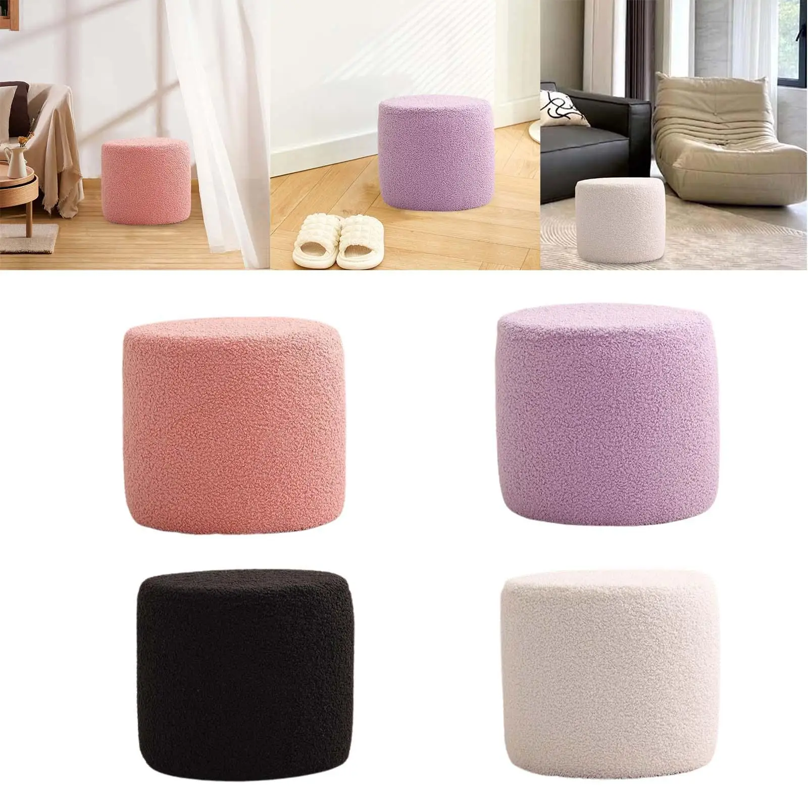 Foot Rest Stool Leisure Stool Padded Seat Shoe Changing Stool Sofa Tea Stool for Sturdy Room Doorway Living Room Home Office