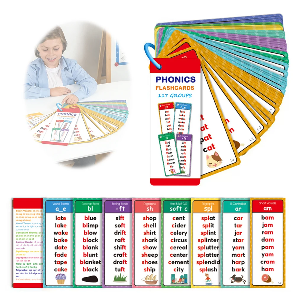 Phonics Word Lists Cards,English Vocabulary Flashcards Building Learning Flashcards Teacher Teaching Aids Classroom Must Haves